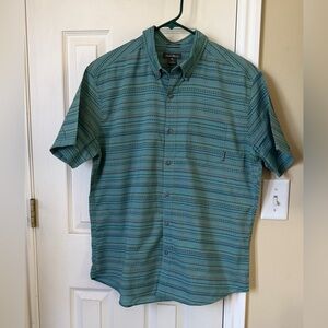 Eddie Bauer Green Patterned Classic Fit Button-Up Shirt